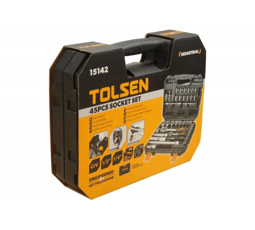 Набор инструментов TOLSEN 1/4"+1/2" 39 предметов 15142 Набор инструментов TOLSEN 1/4"+1/2" 39 предметов 15142