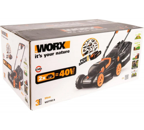 Аккумуляторная газонокосилка WORX WG779E.9 Аккумуляторная газонокосилка WORX WG779E.9