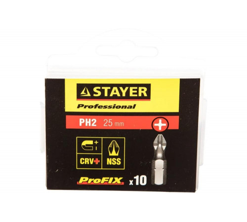 STAYER PH2, 25 мм, 10 шт., биты ProFix Phillips 26201-2-25-10_z01