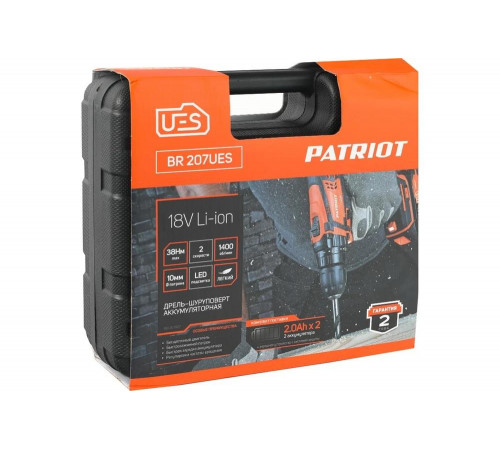 Аккумуляторная дрель-шуруповерт PATRIOT BR 207UES 180301507 Аккумуляторная дрель-шуруповерт PATRIOT BR 207UES 180301507