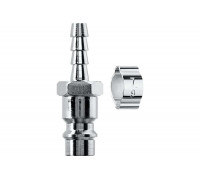 Переходник KRAFTOOL штуцер "елочка" 6 мм - рапид штуцер, с хомутом 06597-06