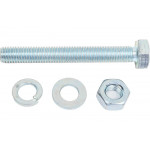 Болт с шестигранной головкой в комплекте с гайкой, шайбой, шайбой пружинной, ЗУБР, МАСТЕР, 303436-10-080