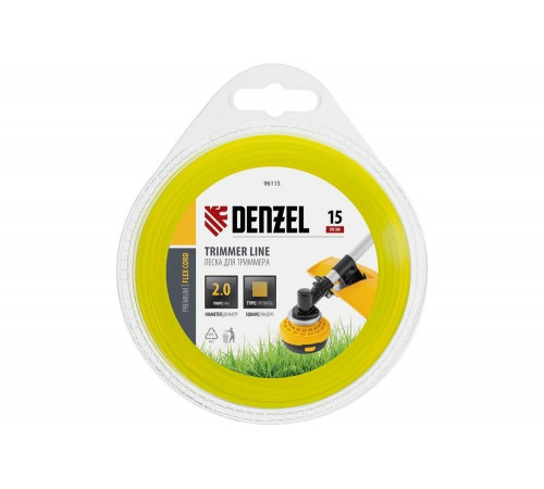 Denzel FLEX CORD - надежная леска для триммера 0.08, 155мм, 130мм, 20мм, Арт. 96115 Denzel FLEX CORD - надежная леска для триммера 0.08, 155мм, 130мм, 20мм, Арт. 96115