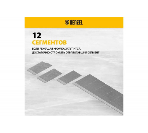 Лезвия 9 мм, сталь SK5, 0.4 мм, 10 шт Denzel 79300 Лезвия 9 мм, сталь SK5, 0.4 мм, 10 шт Denzel 79300