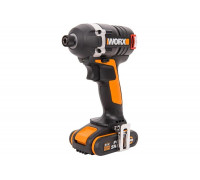 Аккумуляторный бесщеточный винтоверт WORX Impact 20В, бесщеточный, 2Ач x2, кейс WX292