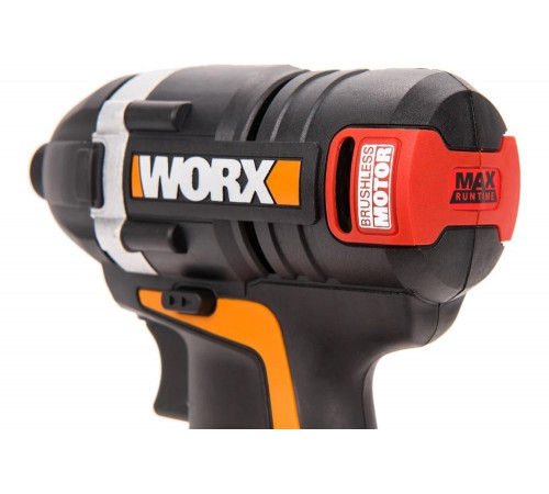 Аккумуляторный бесщеточный винтоверт WORX Impact 20В, бесщеточный, 2Ач x2, кейс WX292 Аккумуляторный бесщеточный винтоверт WORX Impact 20В, бесщеточный, 2Ач x2, кейс WX292