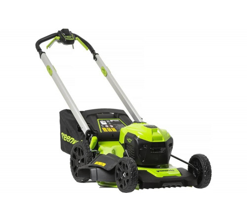 Газонокосилка аккумуляторная GreenWorks 40V, 48 см, самоходная, бесщеточная, c 1хАКБ 4 Ач c USB и ЗУ 2517407USB4 Газонокосилка аккумуляторная GreenWorks 40V, 48 см, самоходная, бесщеточная, c 1хАКБ 4 Ач c USB и ЗУ 2517407USB4