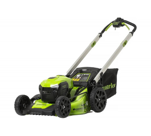 Газонокосилка аккумуляторная GreenWorks 40V, 48 см, самоходная, бесщеточная, c 1хАКБ 4 Ач c USB и ЗУ 2517407USB4 Газонокосилка аккумуляторная GreenWorks 40V, 48 см, самоходная, бесщеточная, c 1хАКБ 4 Ач c USB и ЗУ 2517407USB4