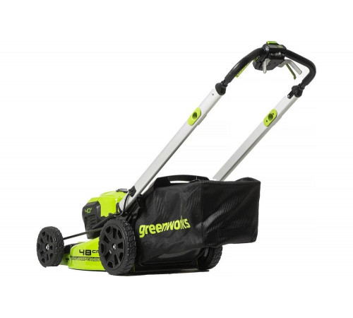 Газонокосилка аккумуляторная GreenWorks 40V, 48 см, самоходная, бесщеточная, c 1хАКБ 4 Ач c USB и ЗУ 2517407USB4 Газонокосилка аккумуляторная GreenWorks 40V, 48 см, самоходная, бесщеточная, c 1хАКБ 4 Ач c USB и ЗУ 2517407USB4