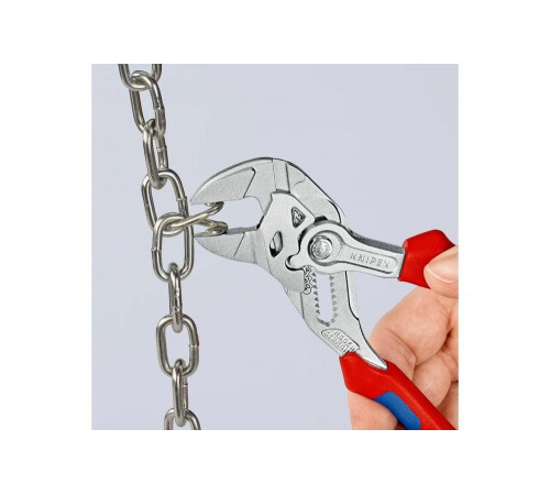 Переставные клещи-ключ Knipex 40 мм (1 1/2"), длина 180 мм, хром, 2К ручки, KN-8605180SB Переставные клещи-ключ Knipex 40 мм (1 1/2"), длина 180 мм, хром, 2К ручки, KN-8605180SB