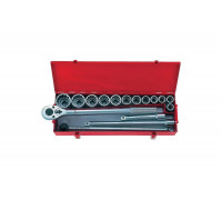 Набор торцевых головок с принадлежностями (3/4", двенадцатигранные, 7/8"-2", 16 предметов) KING TONY 6016SR