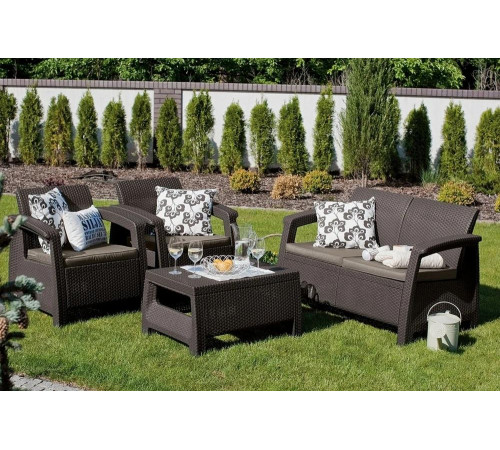Комплект мебели Keter Corfu set коричневый 258952