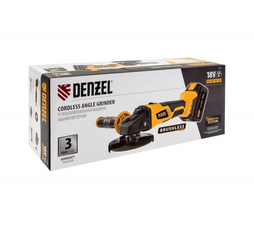 Углошлифовальная аккумуляторная бесщеточная машина Denzel BLG-IB-18-125 27003 Углошлифовальная аккумуляторная бесщеточная машина Denzel BLG-IB-18-125 27003