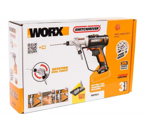 Аккумуляторная дрель-шуруповерт WORX Switchdriver без АКБ и ЗУ WX176.9