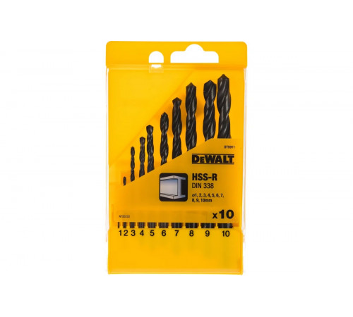 Набор сверл по металлу в пластиковой кассете 10 шт. (1-10 мм; HSS-R) DEWALT DT 5911