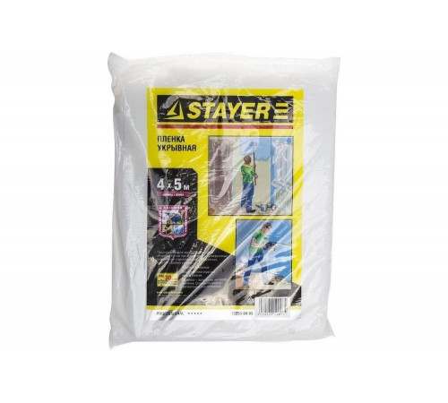 Защитная укрывочная пленка STAYER LDPE 30 мкм 4x5 м в пакете 12253-04-05 Защитная укрывочная пленка STAYER LDPE 30 мкм 4x5 м в пакете 12253-04-05
