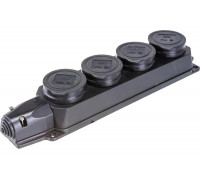 Четырехместная розетка (колодка) с защитными крышками IEK РБ34-1-0м ОМЕГА, IP44 PKR64-016-2-K02