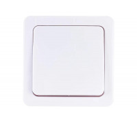 Одноклавишный кнопочный выключатель IEK ВСп20-1-0-ГПБ, проходной, открытой установки, IP54, цвет клавиш белый, ГЕРМЕС PLUS EVMP12-K01-10-54-EC