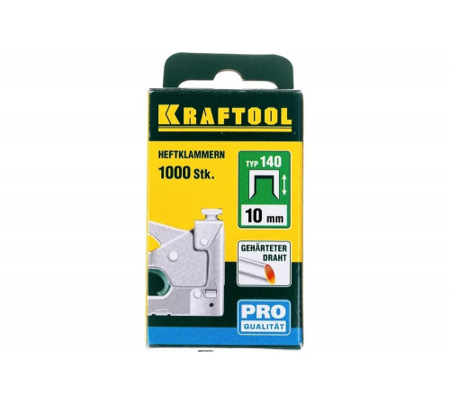 KRAFTOOL скобы тип 140, 10 мм, скобы супертвердые 31680-10