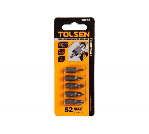Набор вставок бит торцевых 1/4", Phillips, PH0-3, 25 мм, 5 предметов TOLSEN TT20286