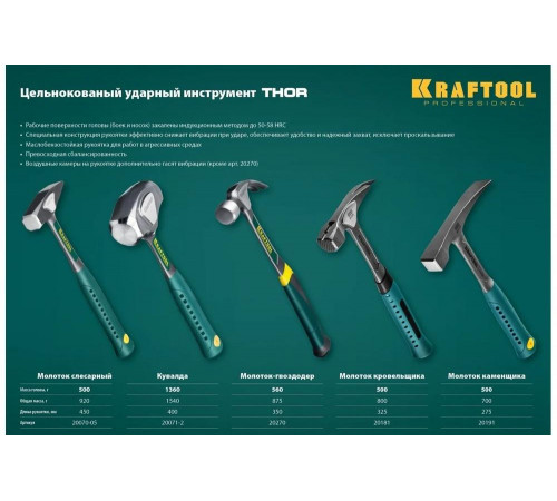 KRAFTOOL 1.5 кг/1.36 кг, кувалда цельнокованая THOR 20071-2 KRAFTOOL 1.5 кг/1.36 кг, кувалда цельнокованая THOR 20071-2
