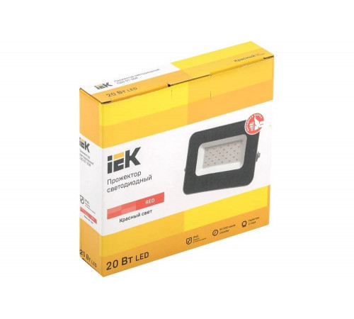 Светодиодный прожектор IEK СДО 07-20R, red, IP65, серый LPDO7R-01-20-K03