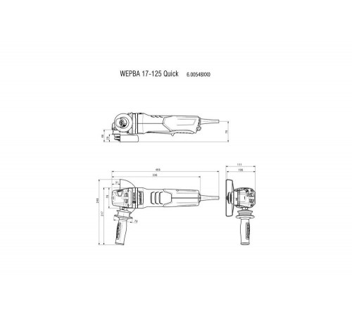 Угловая шлифмашина Metabo WEPBA 17-125 Quick 600548000 Угловая шлифмашина Metabo WEPBA 17-125 Quick 600548000