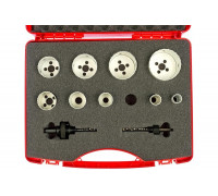 Набор коронок Bi-Metall HSSE-Co8 (9 шт; 19-64 мм; 2 адаптера) RUKO 126306