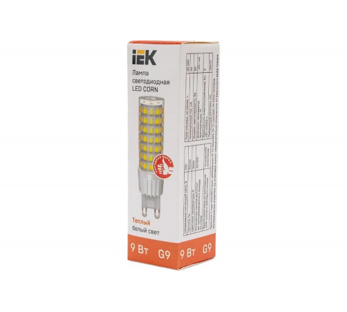 Светодиодная лампа IEK corn капсула 9вт 230в 3000к керамика g9 LLE-CORN-9-230-30-G9