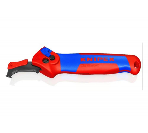 Нож для кабеля Knipex с "пяткой", с трещоткой, 146 мм, 2К ручка KN-1650145SB Нож для кабеля Knipex с "пяткой", с трещоткой, 146 мм, 2К ручка KN-1650145SB
