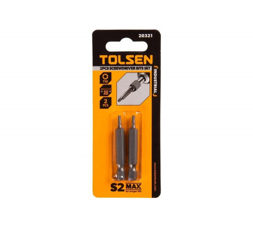 Набор вставок бит торцевых 1/4", Torx, T10, 50 мм, 2 шт TOLSEN TT20321 Набор вставок бит торцевых 1/4", Torx, T10, 50 мм, 2 шт TOLSEN TT20321