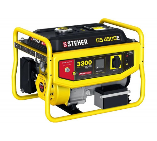 STEHER 3300 Вт, бензиновый генератор с электростартером (GS-4500E) STEHER 3300 Вт, бензиновый генератор с электростартером (GS-4500E)