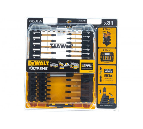 Набор бит и насадок FLEXTORQ 31 предмет DEWALT DT70745T-QZ