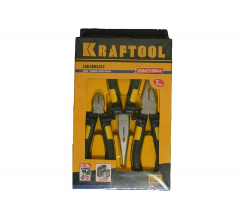 Набор губцевых инструментов KRAFT-MAX 3 штуки Kraftool 22011-H3 Набор губцевых инструментов KRAFT-MAX 3 штуки Kraftool 22011-H3