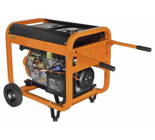 Генератор CARVER PPG- 7000DE дизель LT-186FA, 5,0/5,5кВт, 220В, бак12.5л, э/старт, колеса, медь 01.020.00023
