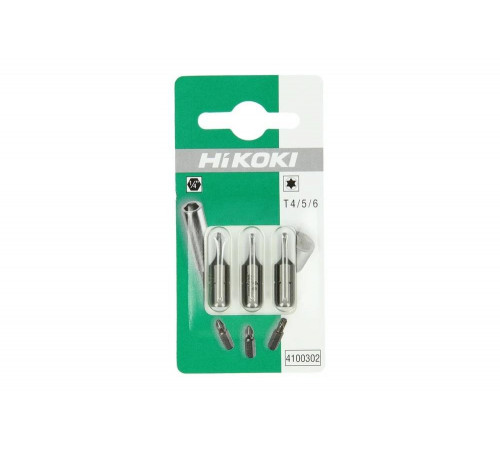 Набор бит Torx T4/T5/T6, 25 мм, 1/4" HiKOKI 4100302 Набор бит Torx T4/T5/T6, 25 мм, 1/4" HiKOKI 4100302
