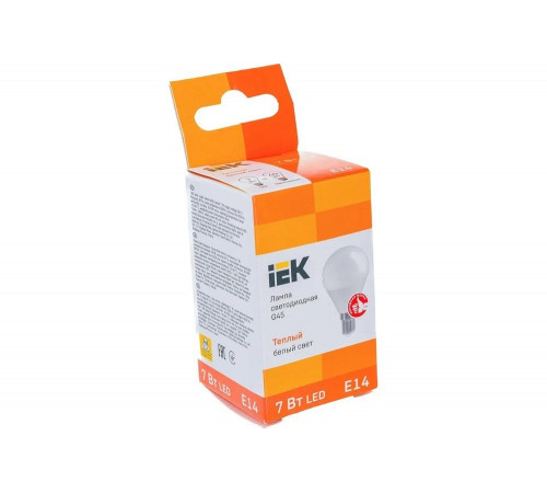 Яркая и энергоэффективная лампа IEK LLE-G45-7-230-30-E14. Яркая и энергоэффективная лампа IEK LLE-G45-7-230-30-E14.