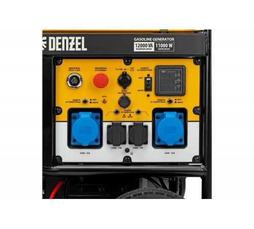 Бензиновый генератор Denzel PS-120EA 12 кВт, 230 В, 40 л, разъём ATS, электростартер 946964