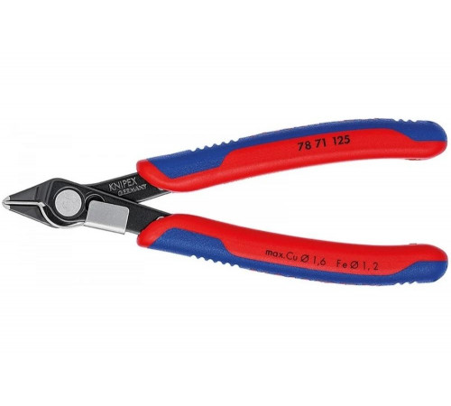 Прецизионные бокорезы KNIPEX Electronic Super Knips нерж., зажим для проволоки, 125 мм, 2-компонентные ручки SB KN-7871125SB Прецизионные бокорезы KNIPEX Electronic Super Knips нерж., зажим для проволоки, 125 мм, 2-компонентные ручки SB KN-7871125SB
