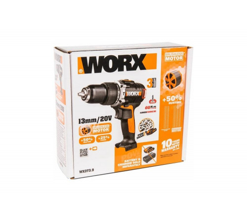 Ударная аккумуляторная бесщеточная дрель-шуруповерт WORX WX373.9