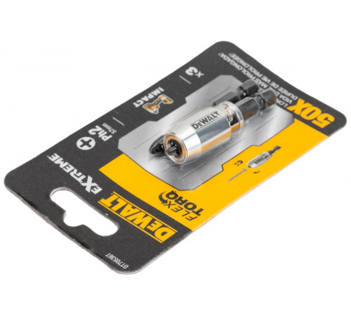 Биты Ph2, 57 мм, 2 шт + держатель MAGNETIC SCREW LOCK DEWALT DT70536T