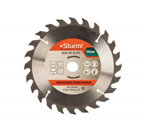 Sturm 9020-185-20-24T: Профессиональный пильный диск для точной резки Sturm 9020-185-20-24T: Профессиональный пильный диск для точной резки