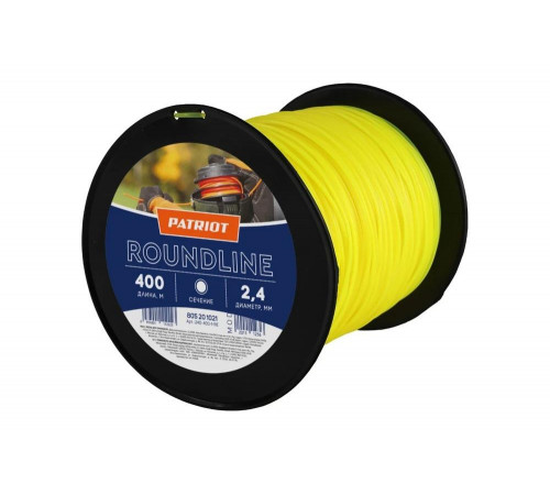 Леска Roundline (2.4 мм; 400 м; круглая; желтая) PATRIOT 240-400-1 805201021