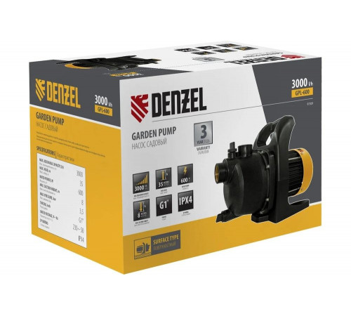 Садовый поверхностный насос Denzel gpl600 97301