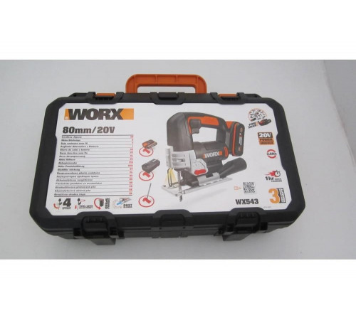 Аккумуляторный лобзик WORX 20 В, 1x2 Ач, кейс WX543