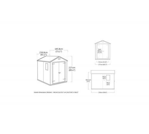 Хозяйственный блок Keter Manor Pent 6х8 DD бежевый 255140 Хозяйственный блок Keter Manor Pent 6х8 DD бежевый 255140