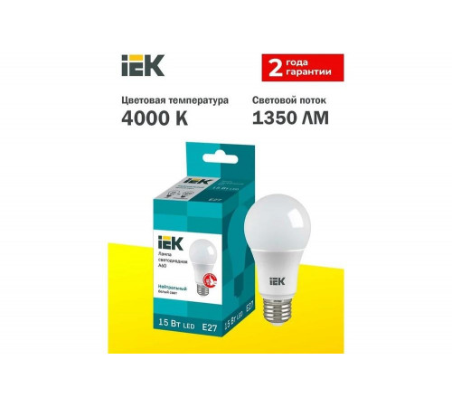 Лампа IEK LLE-A60-15-230-40-E27 - яркое освещение для вашего дома Лампа IEK LLE-A60-15-230-40-E27 - яркое освещение для вашего дома