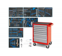 Набор инструментов KING TONY "BOARD" в красной тележке, 325 предметов 934-325AMR