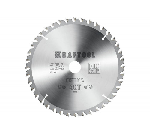 Диск пильный по дереву KRAFTOOL Optima 254x30 мм, 40Т 36951-254-30 Диск пильный по дереву KRAFTOOL Optima 254x30 мм, 40Т 36951-254-30