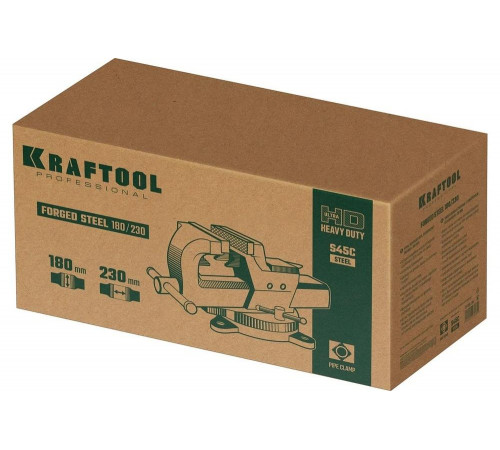 Кованые стальные тиски KRAFTOOL Forge-180/230 32700-230 Кованые стальные тиски KRAFTOOL Forge-180/230 32700-230